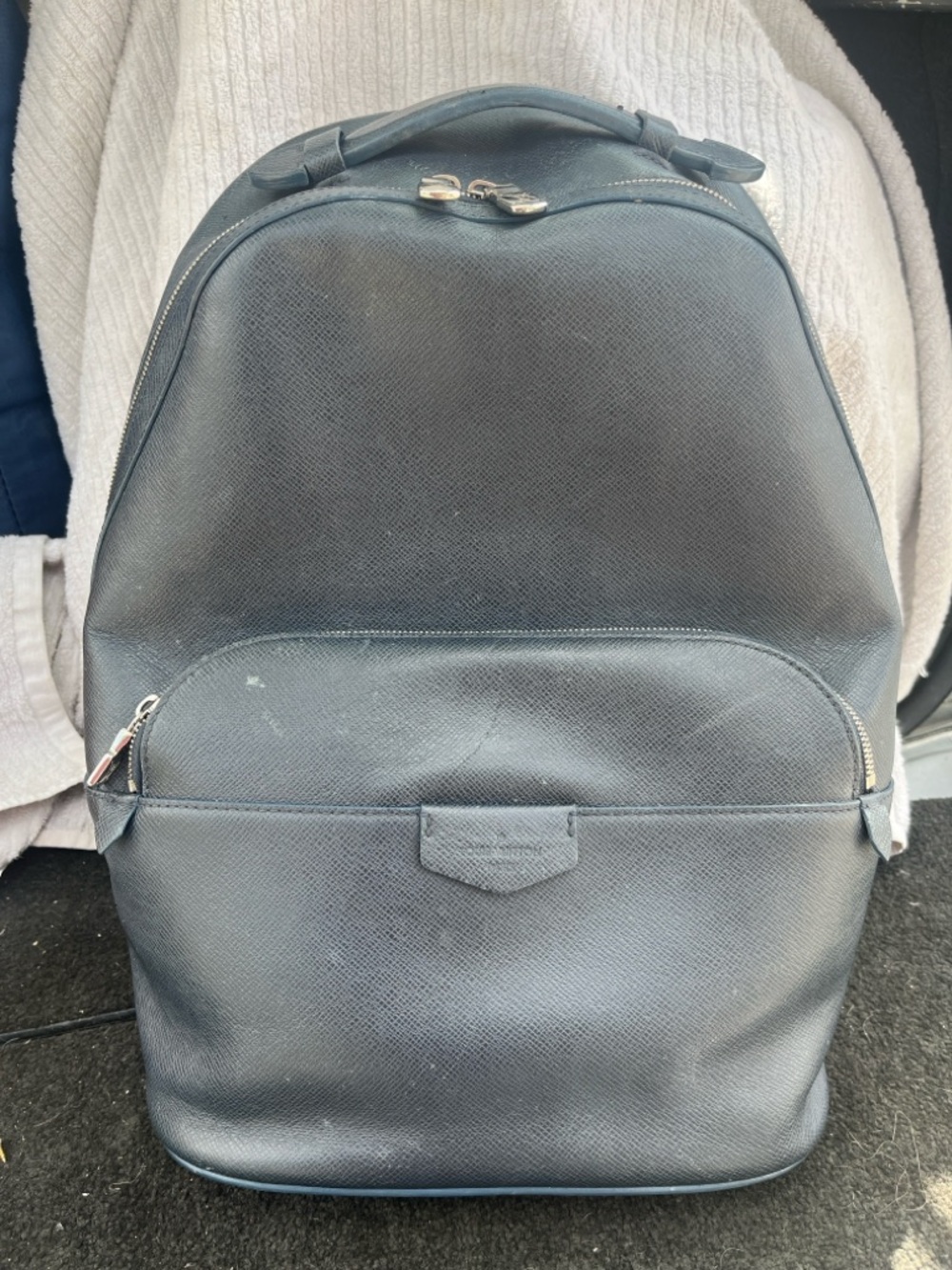 Louis Vuitton Black Textured Leather Backpack